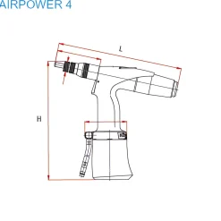 airPower 4 - Pneumatische Hydraulische Blindnietmutternsetzgerät Blindnietmuttern Blindnietschrauben Setzgerät Pistole Setzwerkzeug Druckluft Nietpistole Arbeitsbereich M3 - M10 - Nietmutternzange - Blindnietmutterzange