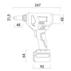 Akku Nieter Blindnietgerät | Akku Nietgerät | Akku-Tool GO-TR1 Akku-Presslaschen Blindnieten Setzwerkzeug mit bürstenlosem Motor 18V ohne Akku, inkl. Koffer und Zubehör Arbeitsbereich Aluminium Preßlaschen-Blindniete ø 5,2 / 6,4 / 7,5 mm