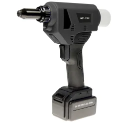 Akku Nieter Blindnietgerät | Nietgerät | GO-TR1 Presslaschen Blindnieten Setzwerkzeug mit bürstenlosem Motor 18V inkl. 2 Akku, Koffer und Zubehör Arbeitsbereich für Preßlaschen-Blindniete ø 5,2 / 6,4 / 7,5 mm Aluminium