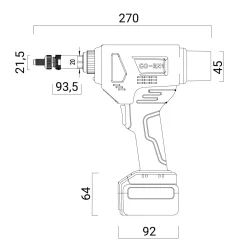 Akku Tool GO-RN1 Akku Blindnietmuttern- & Schrauben Setzwerkzeug mit bürstemlosem Motor 18V ohne Akku, inkl. Koffer und Zubehör mit Arbeitsbereich M3 - M8 mm alle Materialien