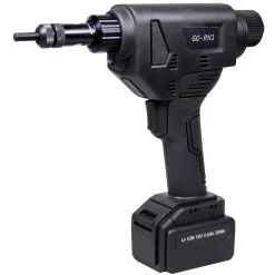 Akku-Tool GO-RN1 Akku Blindnietmuttern & Schrauben Setzwerkzeug mit bürstemlosem Motor 18V inkl. 2 Akku, Koffer und Zubehör mit Arbeitsbereich M3 - M8 alle Materialien Nietmuttern Gerät Nietmutternzange