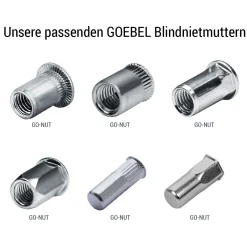Akku-Tool GO-RN2 Akku Blindnietmuttern- & Schrauben Setzwerkzeug mit bürstemlosem Motor 18V ohne Akku, inkl. Koffer und Zubehör mit Arbeitsbereich M8 – M10 mm alle Materialien, M8 - M12 Aluminium und Stahl