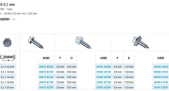 Blechschrauben (Ø x L) 4,2 x 13 mm Edelstahl A2 GOEBEL silber GL Sechskant Längsschlitz DIN7976 ISO1479 Werksnorm – Sechskantschrauben