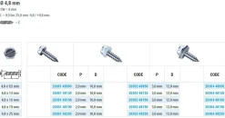 Blechschrauben (Ø x L) 4,8 x 25 mm Edelstahl A2 Sechskant Längsschlitz DIN7976 ISO1479 Werksnorm – Sechskantschrauben