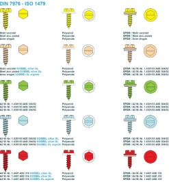 Blechschrauben mit Dichtscheibe EPDM Scheibe (Ø x L) 4,8 x 25 mm Stahl verzinkt Sechskant Längsschlitz DIN7976 ISO1479 Werksnorm – Sechskantschrauben