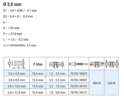 Blindnieten Aluminium/Aluminium (Ø x L) 3,0 x 12,0 mm mit Senkkopf ISO15982 - Senkkopf Niete - Popniete - STANDARD