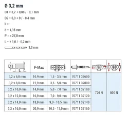Blindnieten Aluminium/Stahl (Ø x L) 3,2 x 10,0 mm mit Senkkopf ISO15978 - Senkkopf Niete - Popniete - STANDARD