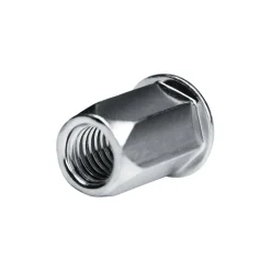 Blindnietmutter - Nietmutter - M8 Stahl verzinkt (Ø x L) 11,0 mm x 20,0 mm Flachkopf Sechskantschaft Schaftende offen Einziehmutter Einnietmuttern - GO-NUT