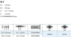 Blindnietmutter - Nietmutter - M4 Stahl verzinkt (Ø x L) 5,9 mm x 10,0 mm Flachkopf Rundschaft gerändelt mit Unterkopfverzahnung Schaftende offen - Einziehmutter, Einnietmuttern - GO-NUT