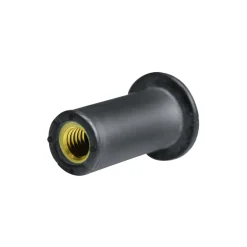 Blindnietmutter aus EPDM Nietmutter M8 EPDM / Messing (Ø x L) 18,0 mm x 30,0 mm Rundschaft Messing Gewindeeinsatz Schaftende offen - NEOPREN - Gummimutter Einziehmutter Einnietmuttern
