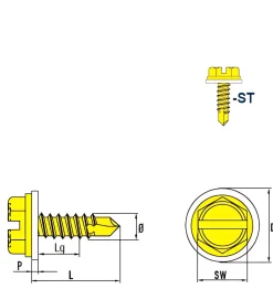 Bohrschrauben (Ø x L) 4,2 x 16,0 mm Stahl verzinkt mit angepresster Bund mit PA Scheibe DIN7504L Werksnorm Sechskant Außensechskant / Längsschlitz Sechskantschraube Selbstbohrende Schraube Selbstschneidende Bohrschrauben Selbstbohrschrauben