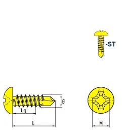 Bohrschrauben Linsenkopf (Ø x L) 4,8 x 19,0 mm Kreuzschlitz Stahl verzinkt DIN7504M Werksnorm Linsenkopf Phillips-Kreuzschlitz PH - Selbstbohrende Schraube - Selbstschneidende Bohrschraube - Selbstbohrschrauben