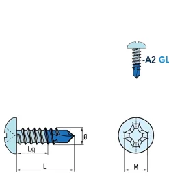 Bohrschrauben Linsenkopf mit gehärtete Bohrspitze (Ø x L) 4,2 x 16,0 mm Edelstahl A2 GOEBEL silber GL DIN7504M Werksnorm Linsenkopf Phillips-Kreuzschlitz PH - Selbstbohrende Schraube - Selbstschneidende Bohrschraube - Selbstbohrschrauben