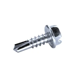 Bohrschrauben mit angepresster Bund (Ø x L) 4,8 x 25,0 mm Stahl verzinkt DIN7504L Werksnorm Sechskant Außensechskant / Längsschlitz - Sechskantschraube - Selbstbohrende Schraube - Selbstschneidende Bohrschrauben - Selbstbohrschrauben