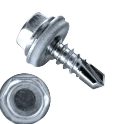 Bohrschrauben mit Dichtscheibe angepresster Bund mit EPDM Scheibe (Ø x L) 4,2 x 13,0 mm Edelstahl A2 DIN7504K Werksnorm Sechskant Außensechskant Sechskantschraube Selbstbohrende Schraube Selbstschneidende Bohrschrauben Selbstbohrschrauben