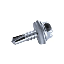 Bohrschrauben mit Dichtscheibe angepresster Bund EPDM Scheibe (Ø x L) 4,8 x 19,0mm Stahl verzinkt DIN7504L Werksnorm Sechskant Außensechskant Längsschlitz Sechskantschraube Selbstbohrende Schraube Selbstschneidende Selbstbohrschrauben