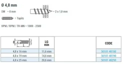 Drillschrauben (Tapits) mit Sperrverzahnung (Ø x L) 4,8 x 16,0 mm Stahl verzinkt Sechskant Außensechskant / Längsschlitz - Selbstbohrende Schrauben - Selbstschneidende Bohrschrauben