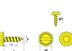 Drillschrauben (Tapits) mit Sperrverzahnung (Ø x L) 4,2 x 19,0 mm Stahl verzinkt Sechskant Außensechskant / Längsschlitz - Selbstbohrende Schrauben - Selbstschneidende Bohrschrauben