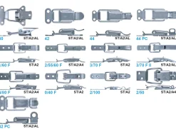 Exzenterverschluss Edelstahl A4 703 L grosser Exzenterverschluss mit Verschlussvorrichtung gerader Grundtplatte und Gegenhaken - Kistenverschluss - Kofferverschluss - Hebel Verschluss