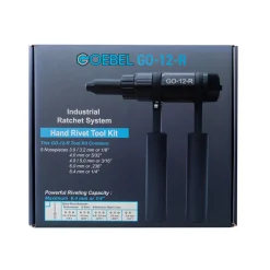 GO-12-R - Zweihand-Blindniet Ratsche - Hand Blindnietsetzgerät - Arbeitsbereich ø 3,0/3,2/4,0/4,8/5,0/6,0/6,4 mm - Blindniet Handzange - Nietzange - Nietenzange - Blindnietzange