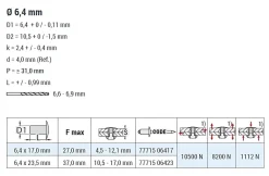 Hochfeste Blindnieten Edelstahl A2/Edelstahl A2 (Ø x L) 6,4 x 23,5 mm mit Senkkopf - Niete mit gerilltem Nietdorn - Hochfeste Nieten - GO-LOCK