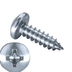 Linsenblechschrauben (Ø x L) 4,8 x 19 mm Edelstahl A2 Linsenkopf Phillips-Kreuzschlitz PH DIN7981 ISO7049 Werksnorm – Linsenkopfschrauben - Blechschrauben