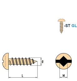 Linsenblechschrauben (Ø x L) 4,2 x 13 mm Stahl verzinkt GOEBEL silber GL Linsenkopf Längsschlitz / Innenvierkant – Linsenkopfschrauben - Blechschrauben