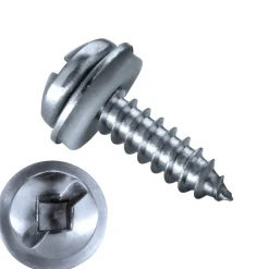 Linsenblechschrauben mit Dichtscheibe EPDM Scheibe (Ø x L) 4,8 x 19 mm Edelstahl A2 Linsenkopf Längsschlitz – Linsenkopfschrauben - Blechschrauben