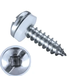 Linsenblechschrauben mit PA Scheibe (Ø x L) 4,8 x 19 mm Edelstahl A2 Linsenkopf Längsschlitz - Linsenkopfschrauben – Blechschrauben