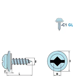 Linsenblechschrauben mit Dichtscheibe EPDM Scheibe (Ø x L) 4,8 x 13 mm Edelstahl C1 GOEBEL silber GL Linsenkopf Innenvierkant – Linsenkopfschrauben - Blechschrauben