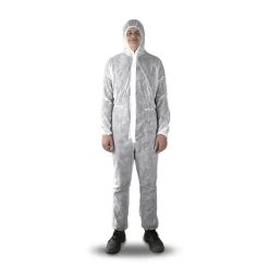 Overalls Einweg-Overall Gr.L mit Kapuze, Gummibund an Arm und Bein