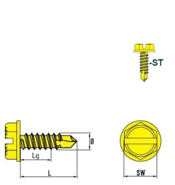 Sechskant-Bohrschrauben mit LS Stahl verzinkt (Ø x L) 3,9 x 16 mm DIN 7504 L - Selbstbohrschrauben