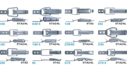 Spannverschluss Aluminium 1/60 Kappenschloss mit gerade Grundtplatte und Gegenhaken - Kistenverschluss - Kofferverschluss - Hebel Verschluss