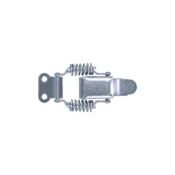 Spannverschluss Edelstahl A2 42 SP kleines Kappenschloss mit Feder gerader Grundtplatte und Gegenhaken - Kistenverschluss - Kofferverschluss - Hebel Verschluss