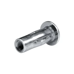 Spreiz-Blindnietmutter Nietmutter M6 Stahl verzinkt (Ø x L) 9,8 mm x 31,7 mm Flachkopf Rundschaft geschlitzt vorgestaucht Schaftende offen Einziehmutter Einnietmuttern - GO-SPLIT