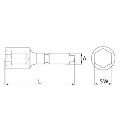 Steckschlüssel SW13 - Form G7 / FEIN - mit Magnet aus Werkzeugstahl